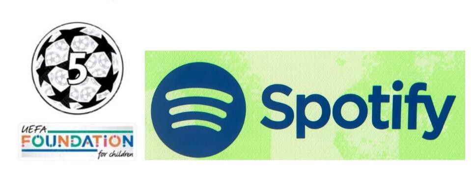 24/25 UCL 5 & UEFA Foundation Badges & 24/25 Spotify Logo (Blue) & AMBILIGHT tv Patch