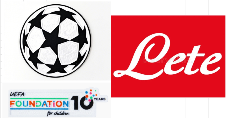 25/26 UCL & UEFA Foundation 10 Years Badge & Lete Sponsor Patch