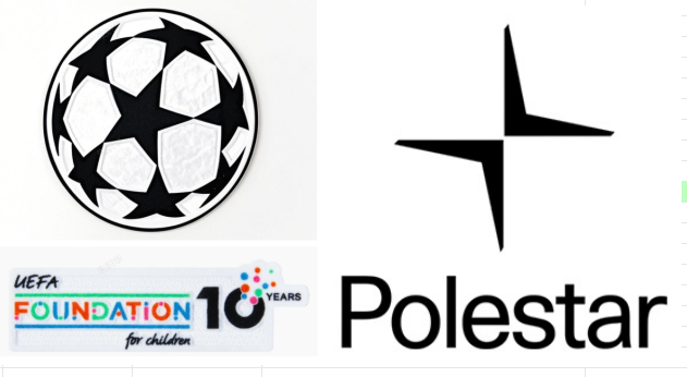 25/26 UCL & UEFA Foundation 10 Years Badge & Polestar Badge Patch