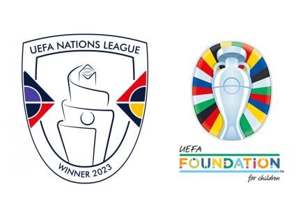 UEFA Nations League Winner 2023 A & 2024 Euro Cup & UEFA Foundation Badges Patch